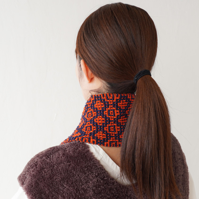 #21-8 すべり目模様のミニマフラー 10910uv55219