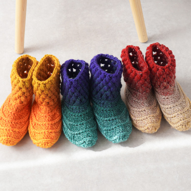 編み物キット #21-12 1玉で編めるルームシューズ 10910uv55220