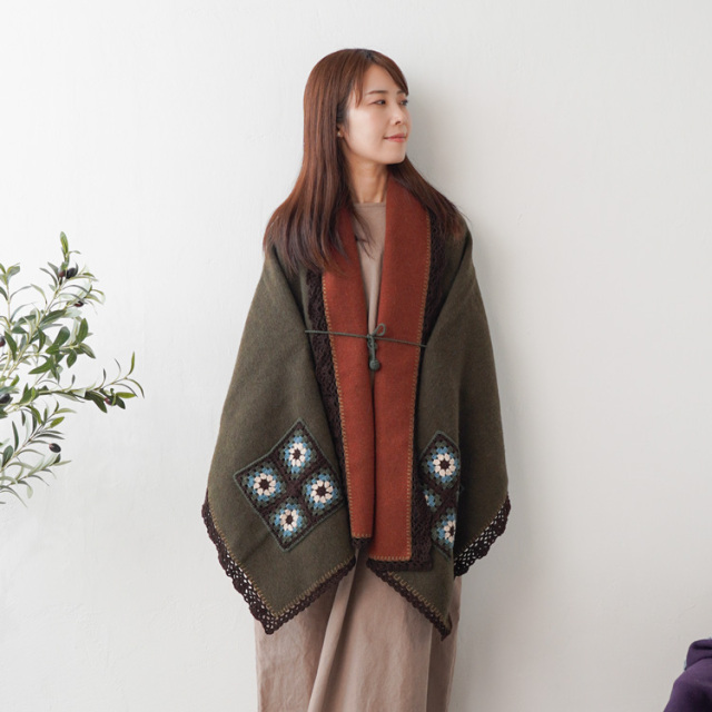 #21-14 尾州のウールブランケットストール 10910uv55221