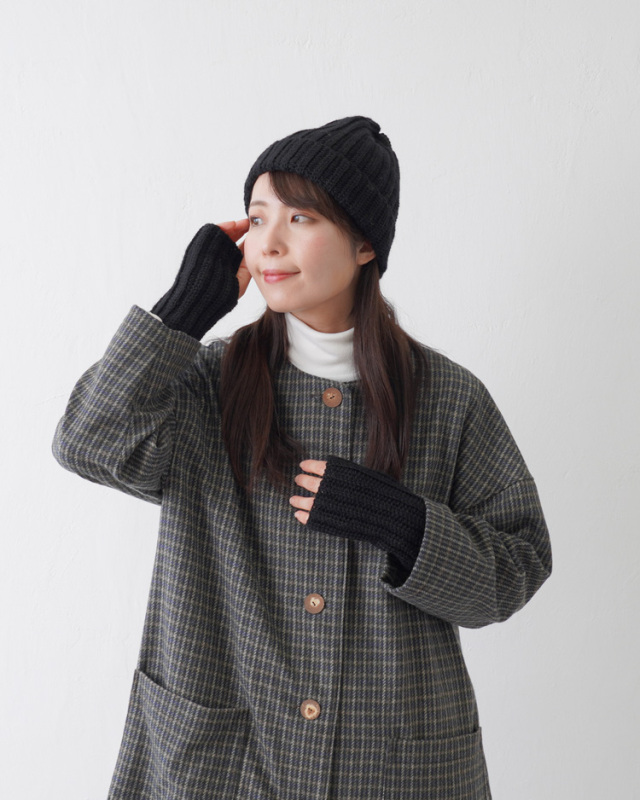 編み物キット メンズもいけるうね編みの帽子・ハンドウォーマー T26-2.3