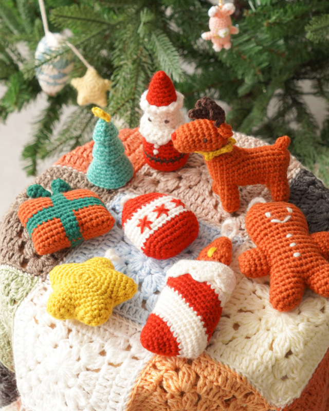 編み物キット クリスマスのあみぐるみオーナメント T22-8