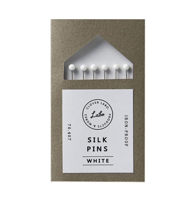 CLOVER LABO シルク待針 ホワイト グレー