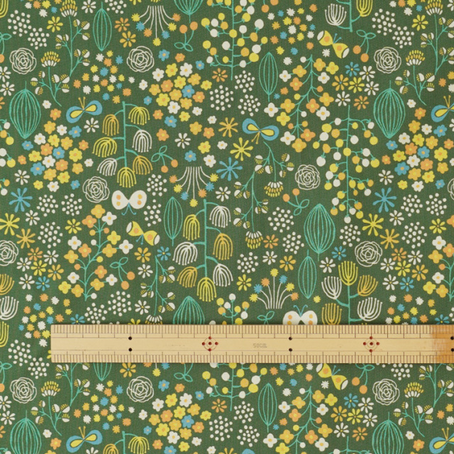 HIRVI マンスリー生地 ちょうちょと緑の野原　画像10