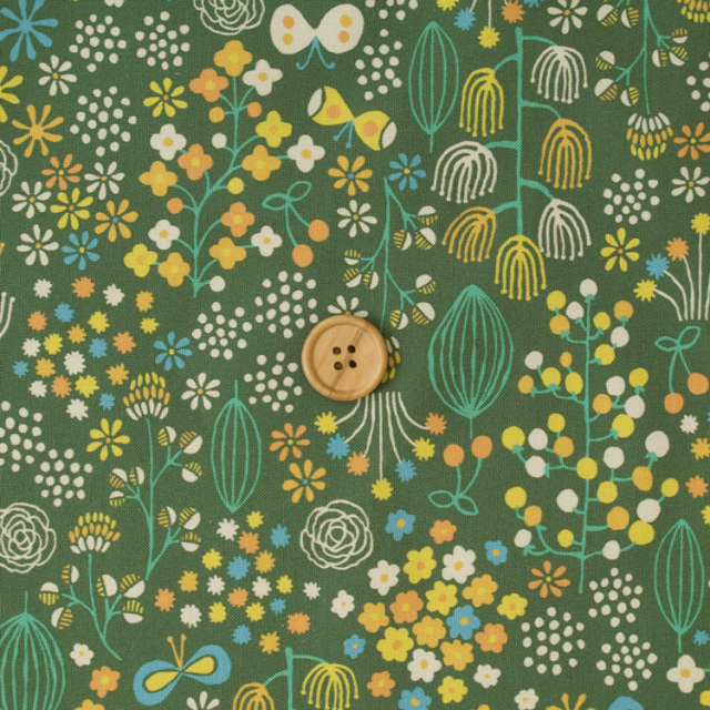 HIRVI マンスリー生地 ちょうちょと緑の野原　画像11