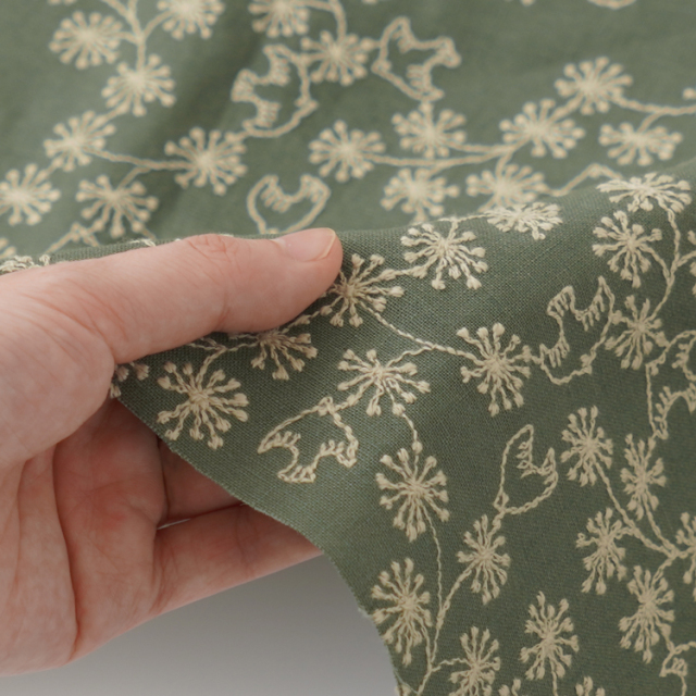 HIRVI 刺繍生地 小鳥のポルカ