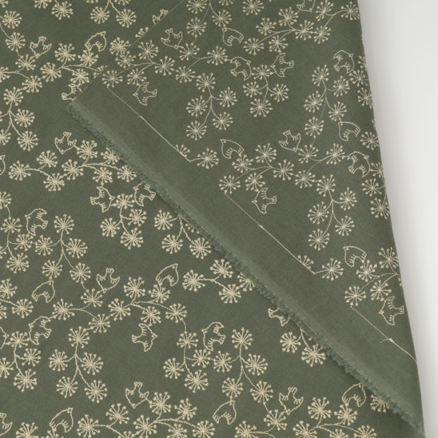 HIRVI 刺繍生地 小鳥のポルカ