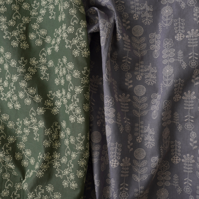 HIRVI 刺繍生地 小鳥のポルカ