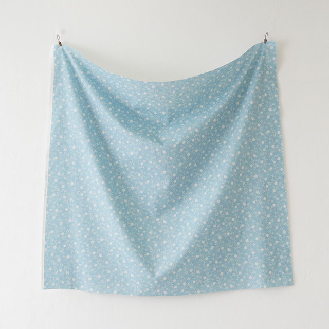 カット済みクロス <850529> シーチング ブルーガーデン 約108×100cm（1mカット）