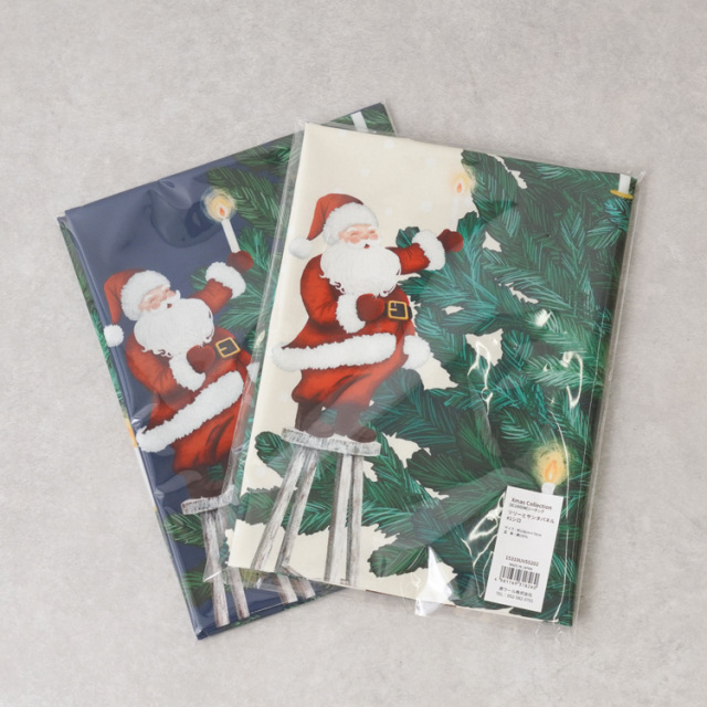 シーチング生地 【Xmas Collection / ツリーとサンタパネル】クリスマスタペストリー