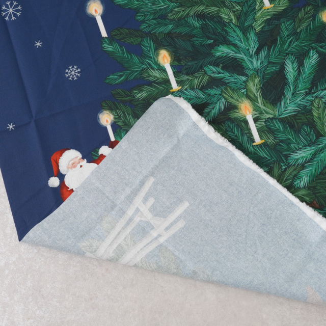 シーチング生地 【Xmas Collection / ツリーとサンタパネル】クリスマスタペストリー