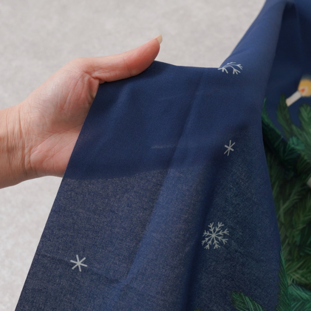 シーチング生地 【Xmas Collection / ツリーとサンタパネル】クリスマスタペストリー