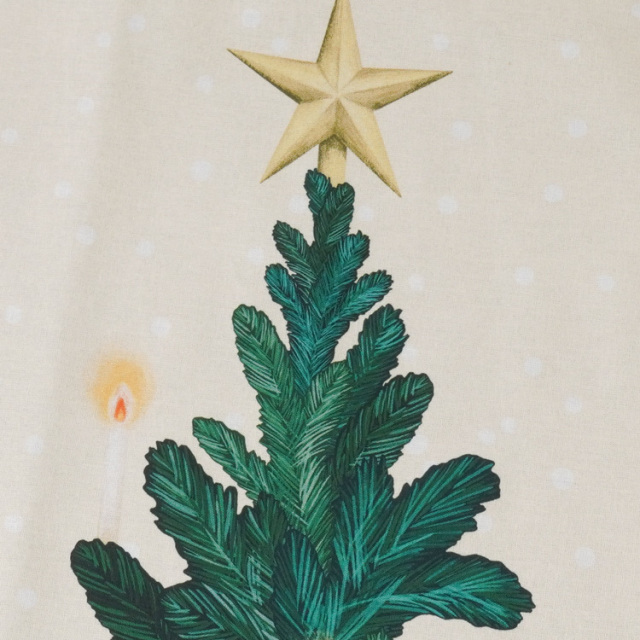 シーチング生地 【Xmas Collection / ツリーとサンタパネル】クリスマスタペストリー