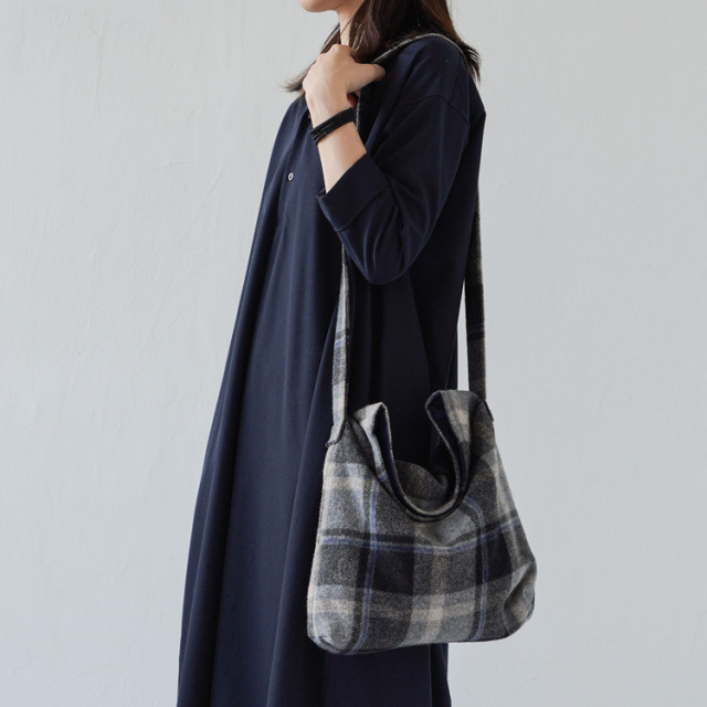 【ソーイングキット】B-3 四角いショルダーバッグキット モッサグレー