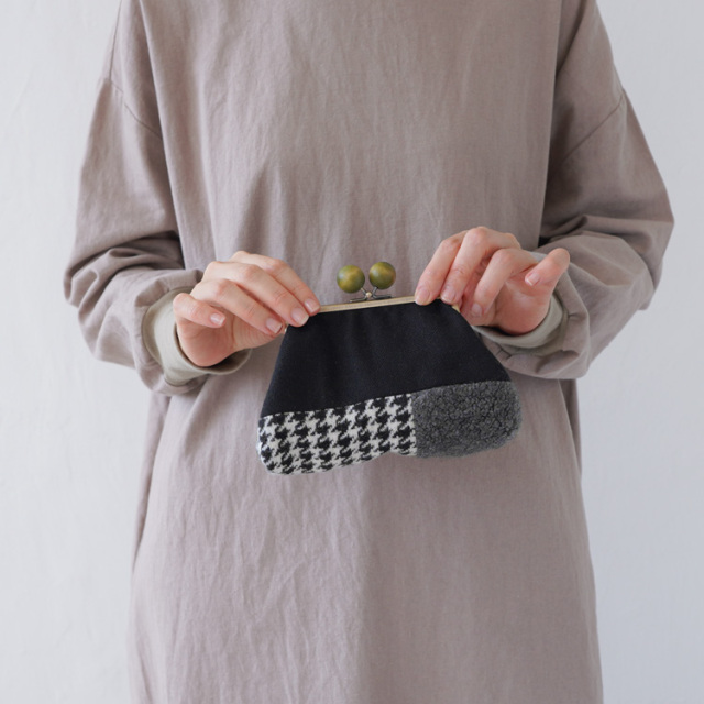 baad collection 【ソーイングキット】A-1 大玉のがま口ポーチ ブラック
