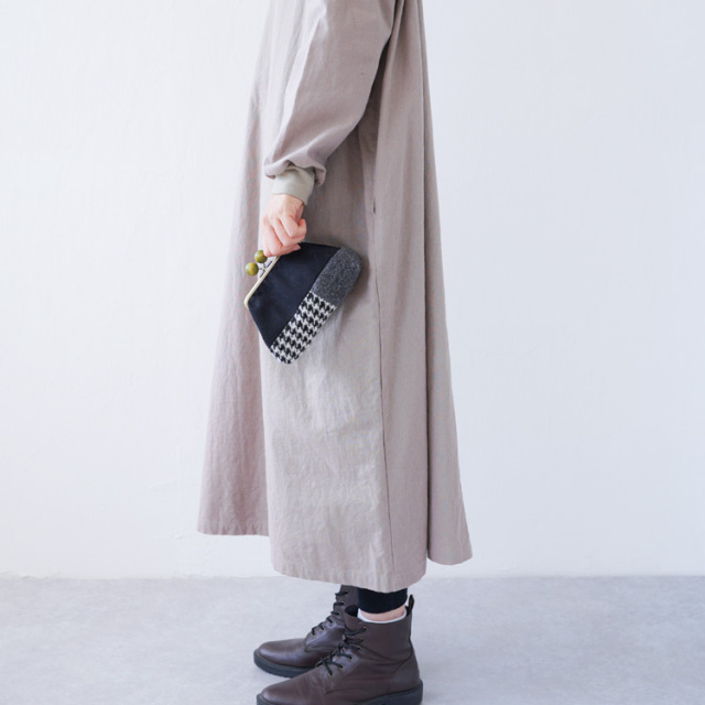baad collection 【ソーイングキット】A-1 大玉のがま口ポーチ ブラック
