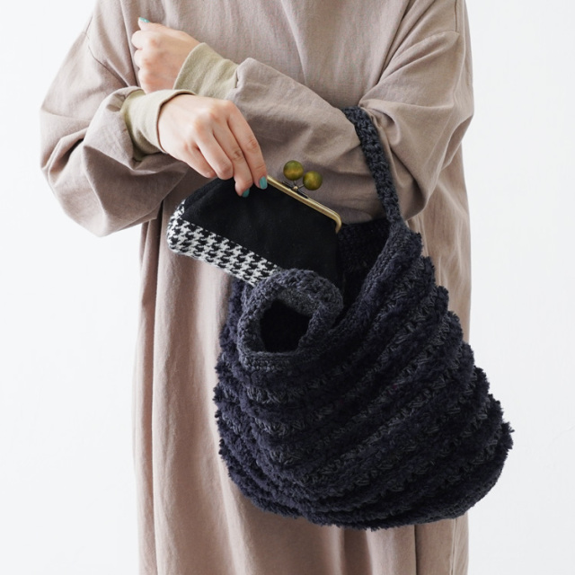 baad collection 【ソーイングキット】A-1 大玉のがま口ポーチ ブラック