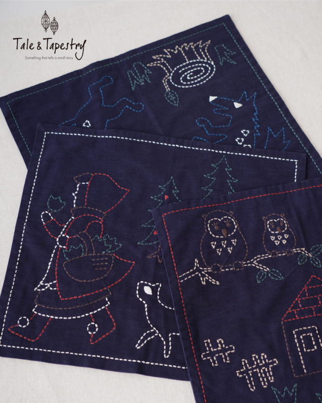 Tale & Tapestry 赤ずきん 図案に沿って刺すだけ!かんたんキット 刺し子のふきん
