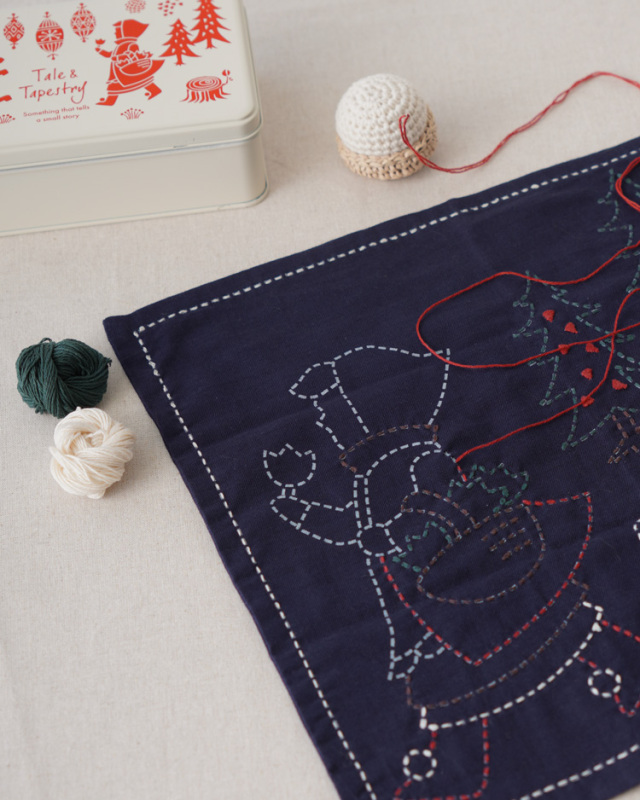 Tale & Tapestry 赤ずきん 図案に沿って刺すだけ！かんたんキット 刺し子のふきん