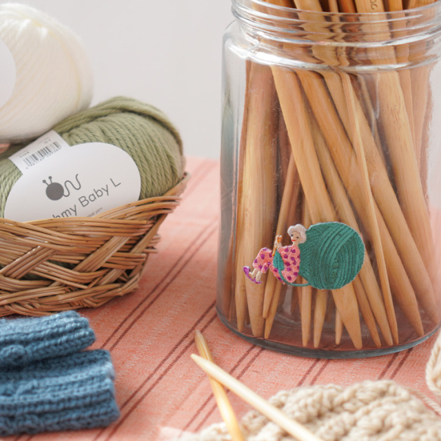 シール＆アイロン接着ワッペン 編む人ワッペン 全6種