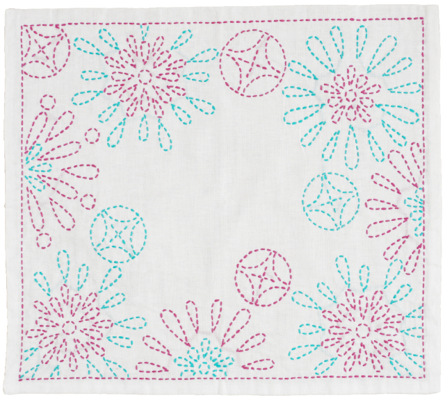 図案に沿って刺すだけ！かんたんキット 刺し子のふきん 第2弾