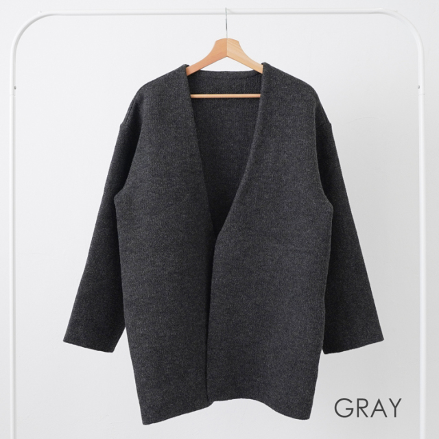 27%OFF／【在庫限り】ウールポリ軽量オーバーサイズコート 手編み糸と