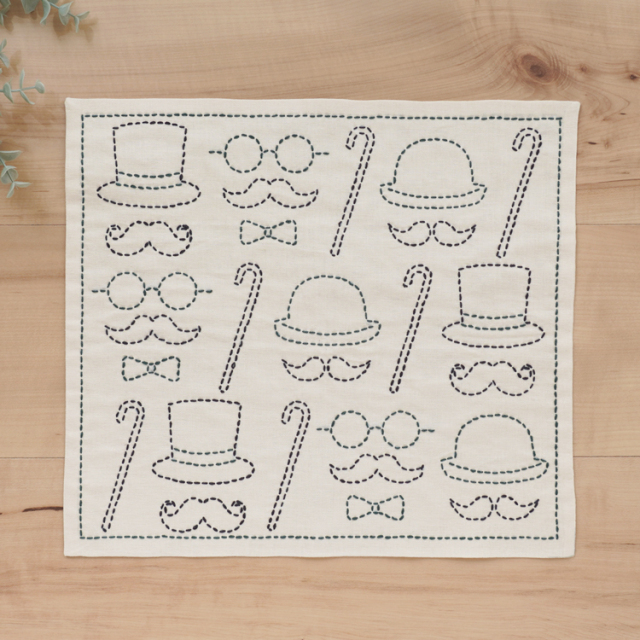 図案に沿って刺すだけ！かんたんキット 刺し子のふきん 第5弾