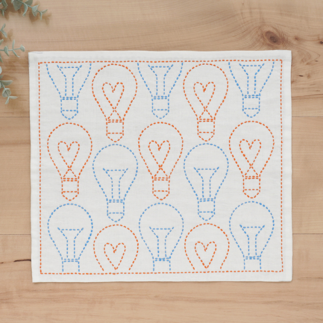 図案に沿って刺すだけ！かんたんキット 刺し子のふきん 第5弾