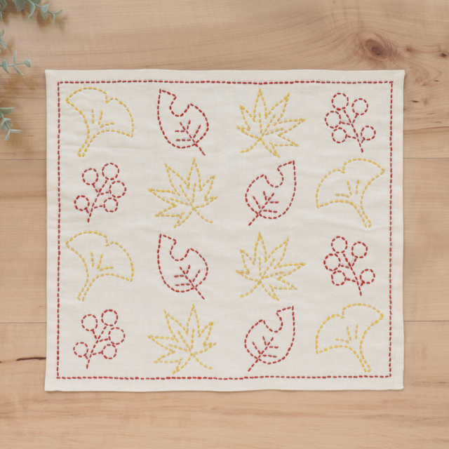 図案に沿って刺すだけ！かんたんキット 刺し子のふきん 第5弾