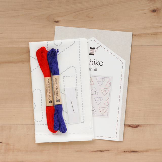 図案に沿って刺すだけ！かんたんキット 刺し子のふきん 第5弾