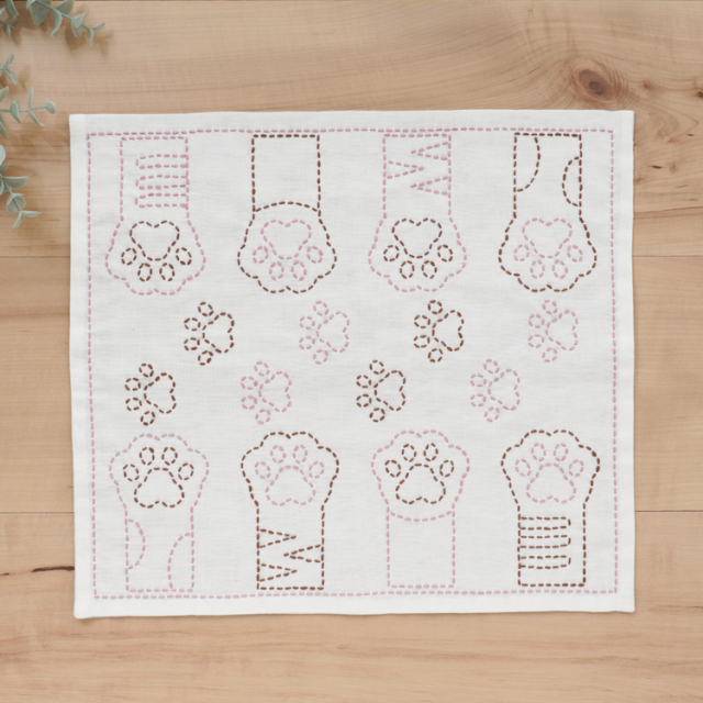 図案に沿って刺すだけ！かんたんキット 刺し子のふきん 第5弾