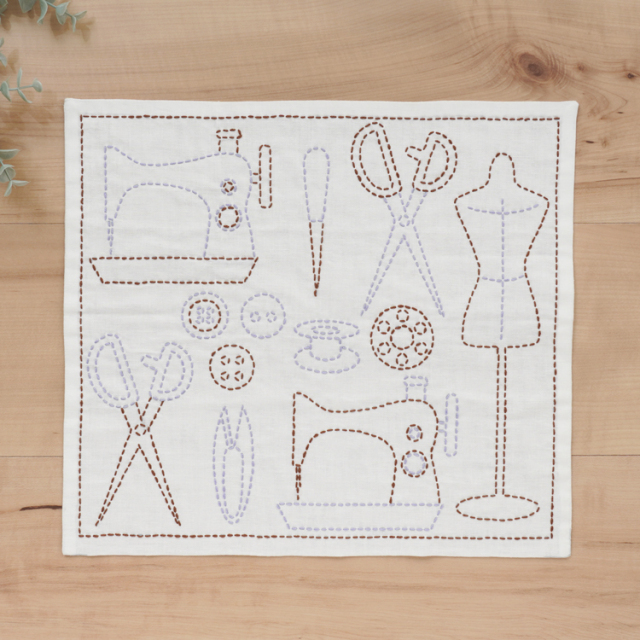 図案に沿って刺すだけ！かんたんキット 刺し子のふきん 第5弾