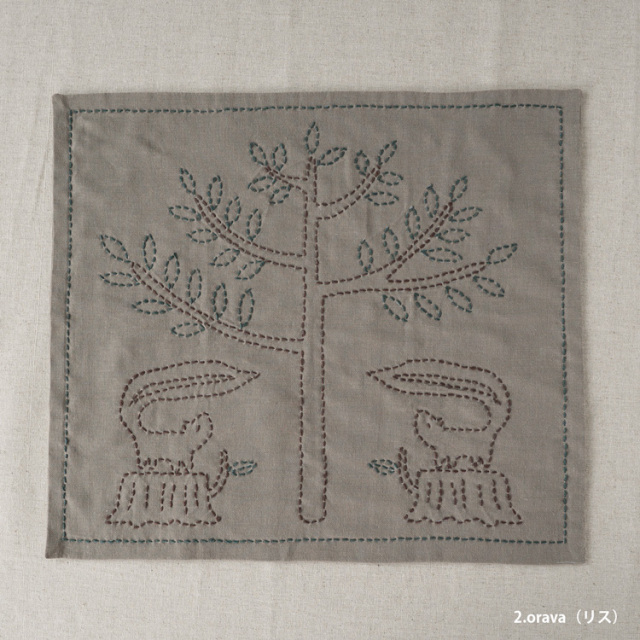 図案に沿って刺すだけ！かんたんキット 刺し子のふきん HIRVI