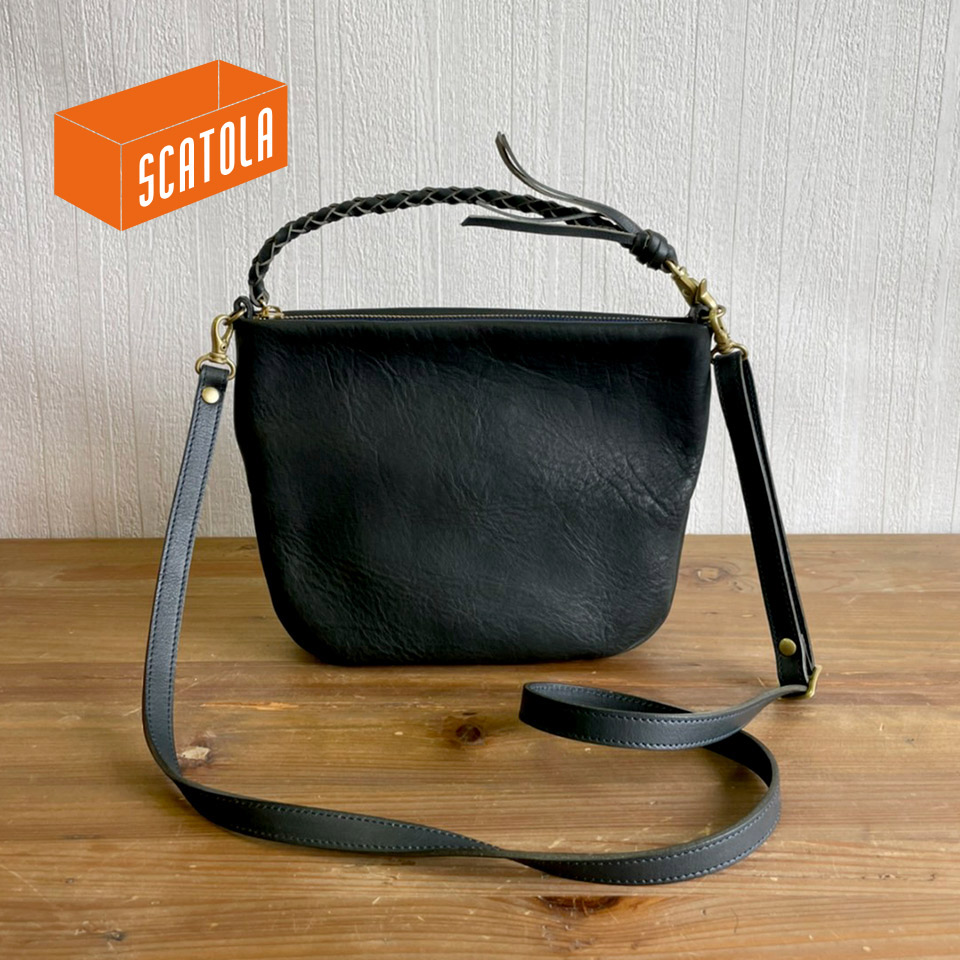 TERRAレザーショルダー（ネイビーブラック）【SCATOLA（玉川佳）】※受注生産