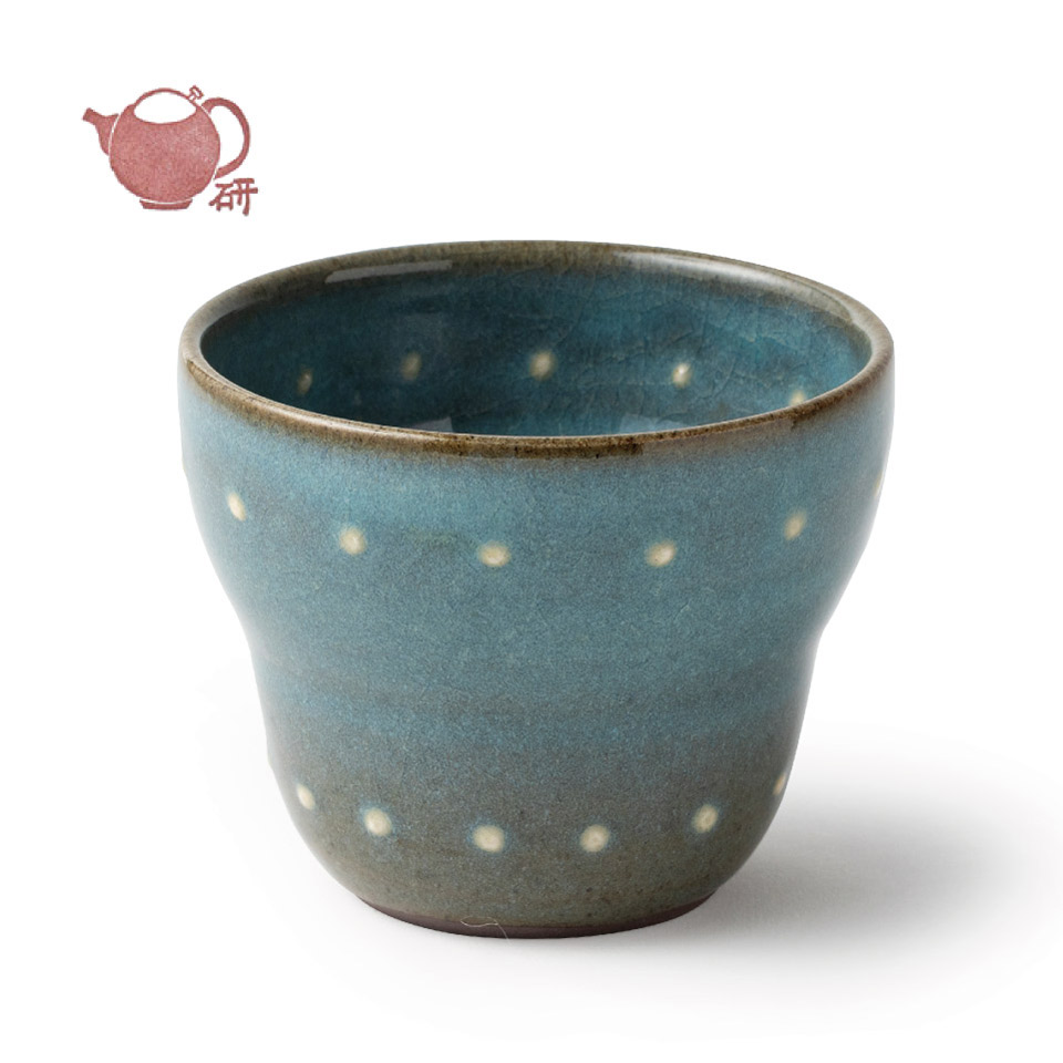 青磁フリーカップ（水玉）【うつわと手仕事の店 研（敦賀研二）】