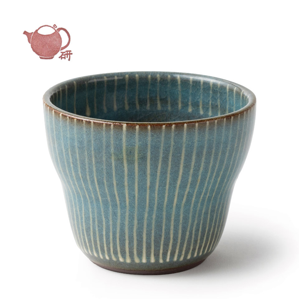 青磁フリーカップ（ストライプ）【うつわと手仕事の店 研（敦賀研二）】