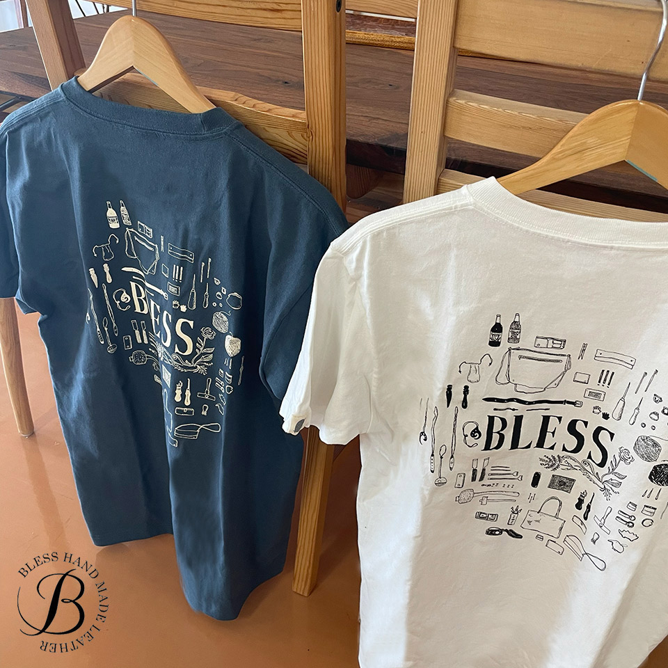 BLESS shop T-shirt＜ホワイト・ブルー＞【BLESS（井手英史）】※受注生産