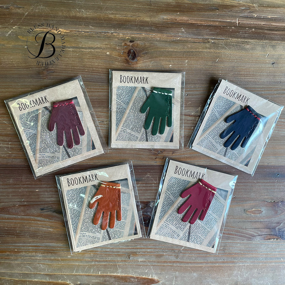 ブックマーク（てがた）＜キャメル・ワイン・レッド・グリーン・ネイビー＞【BLESS（井手英史）】※受注生産