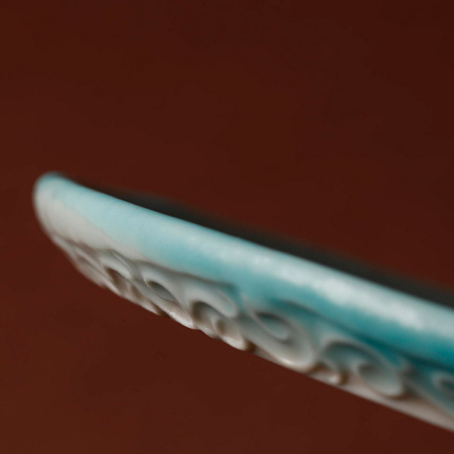 トルコ青釉丸プレート【Studio MUSICA（児島和孝）】