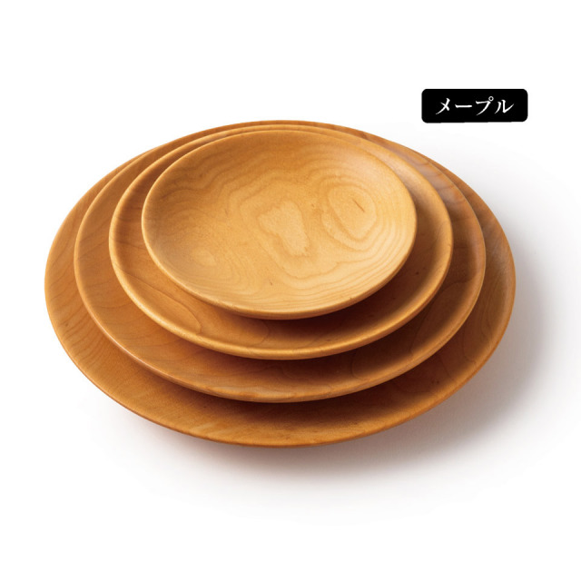 丸皿（12cm・15cm・18cm・21cm、メープル・ウォールナット・チェリー）【ことのは木工舎（阿部祥次郎）】