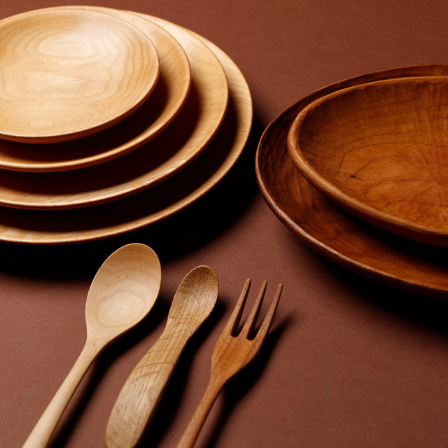 フォーク（パイン・ウォールナット・チェリー・オーク）【ことのは木工舎（阿部祥次郎）】