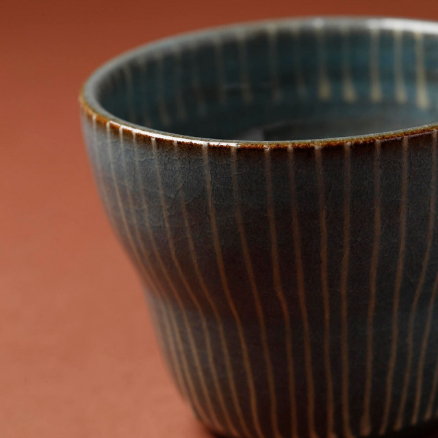 青磁フリーカップ（ストライプ）【うつわと手仕事の店 研（敦賀研二）】