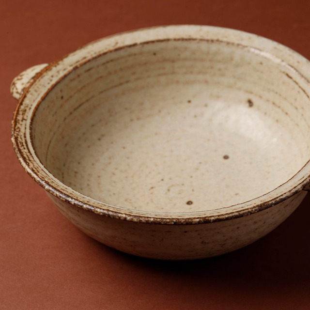 灰釉グラタン皿（大）【うつわと手仕事の店 研（敦賀研二）】