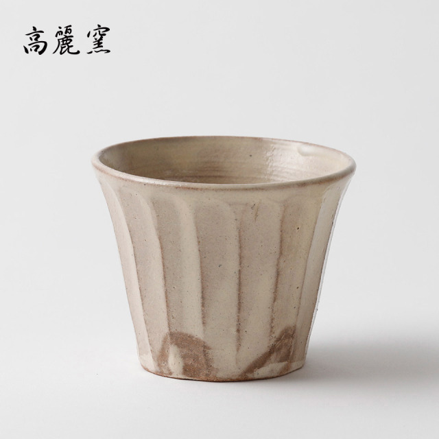 粉引 面取フリーカップ【唐津焼 高麗窯（古家義弘）】※受注生産