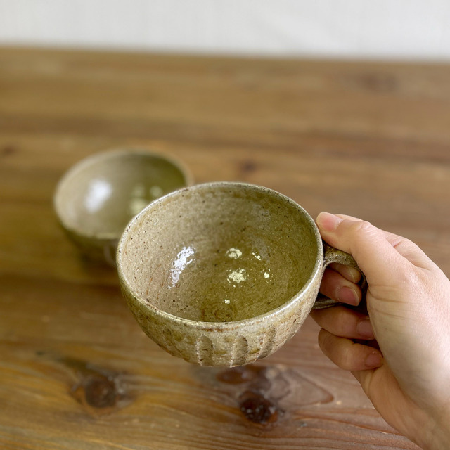 黄唐津 スープカップ (ペア）【唐津焼 高麗窯（古家義弘）】※受注生産