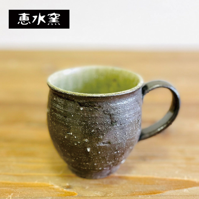 灰釉黒化粧マグ【恵水窯（鎌田 恒之）】