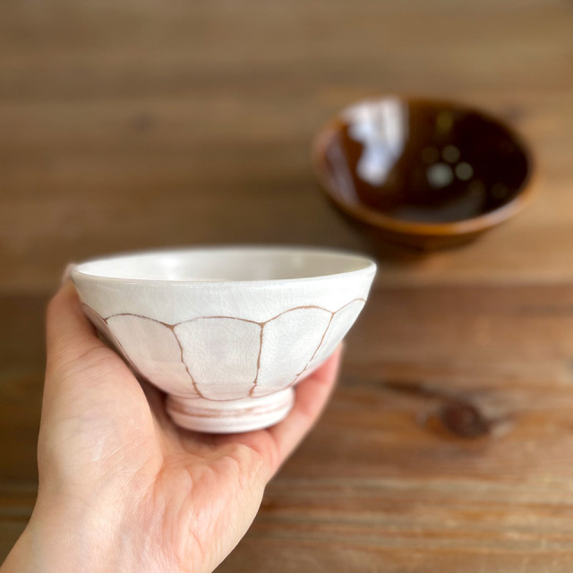お茶碗面取り 小【工房わらし（宮元 美希）】※受注生産