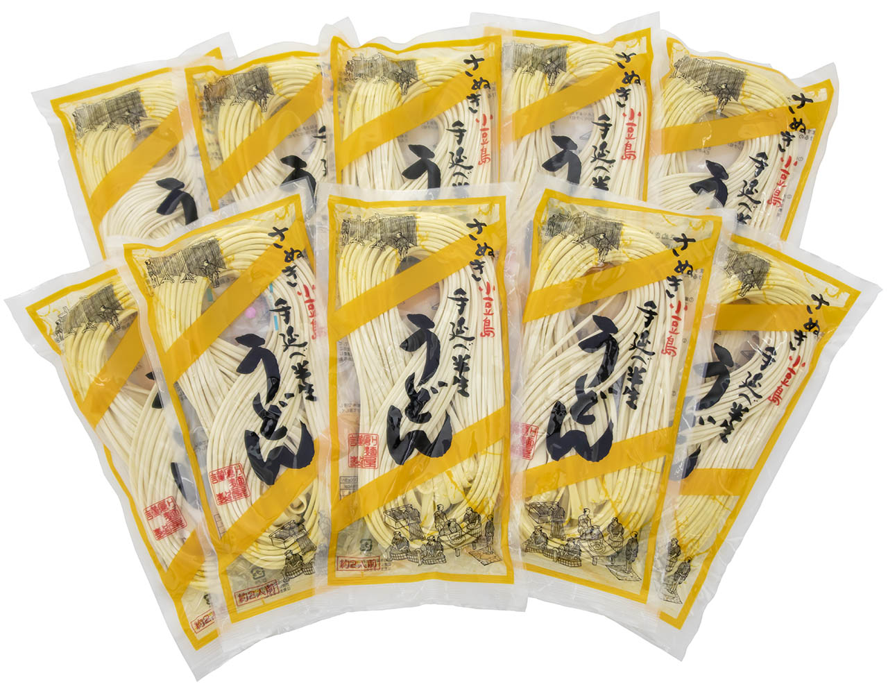 9217小豆島手延べ半生うどん10個箱入