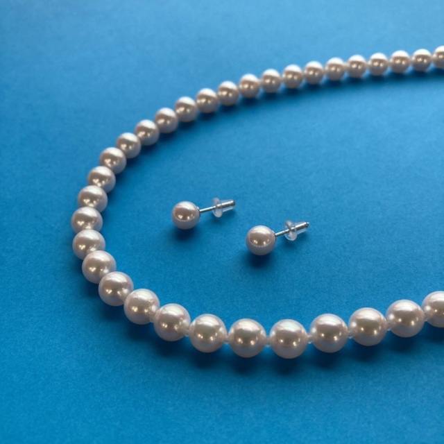 7.0~7.5mm 花珠真珠ネックレス
