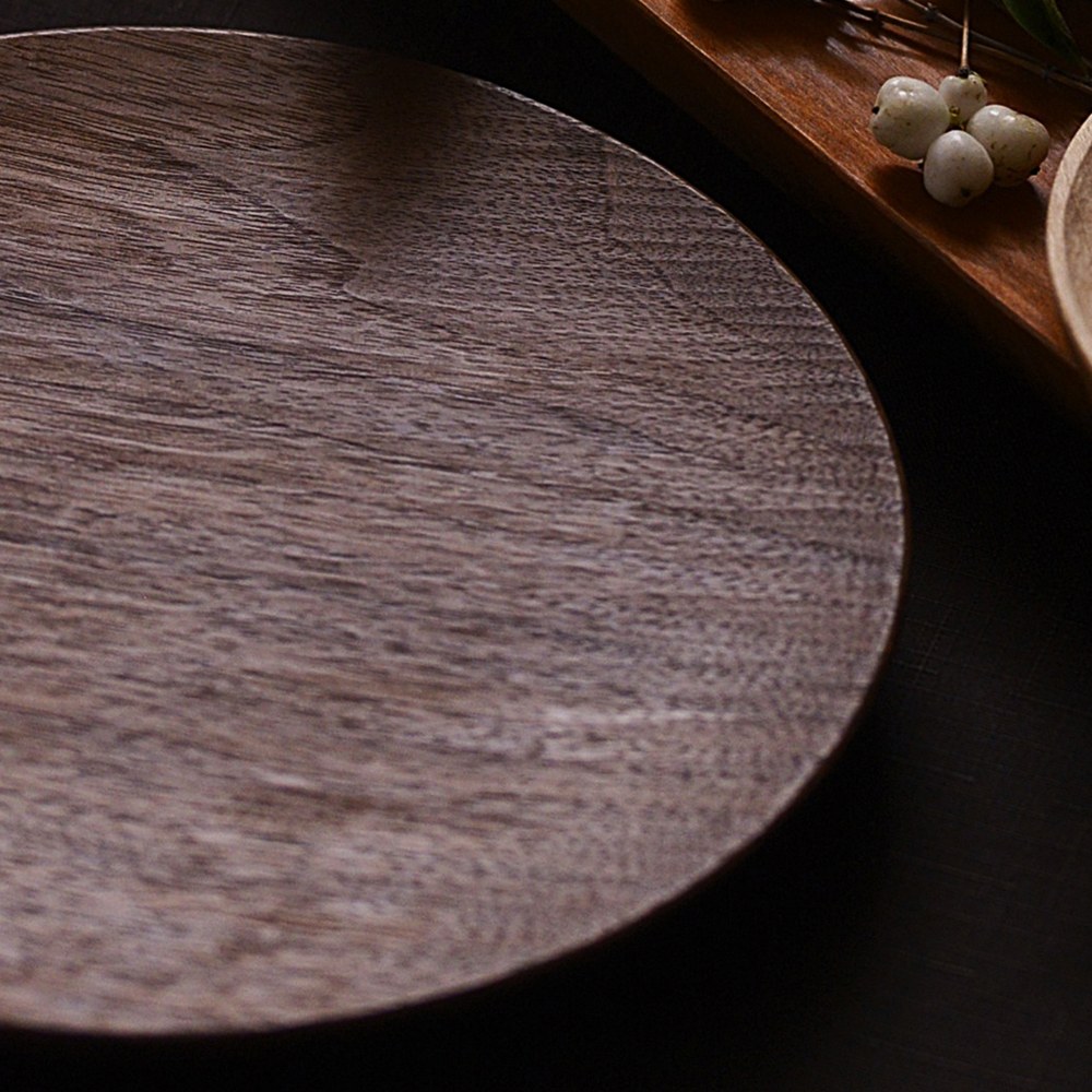 ふるいともかず　木製　丸皿200　