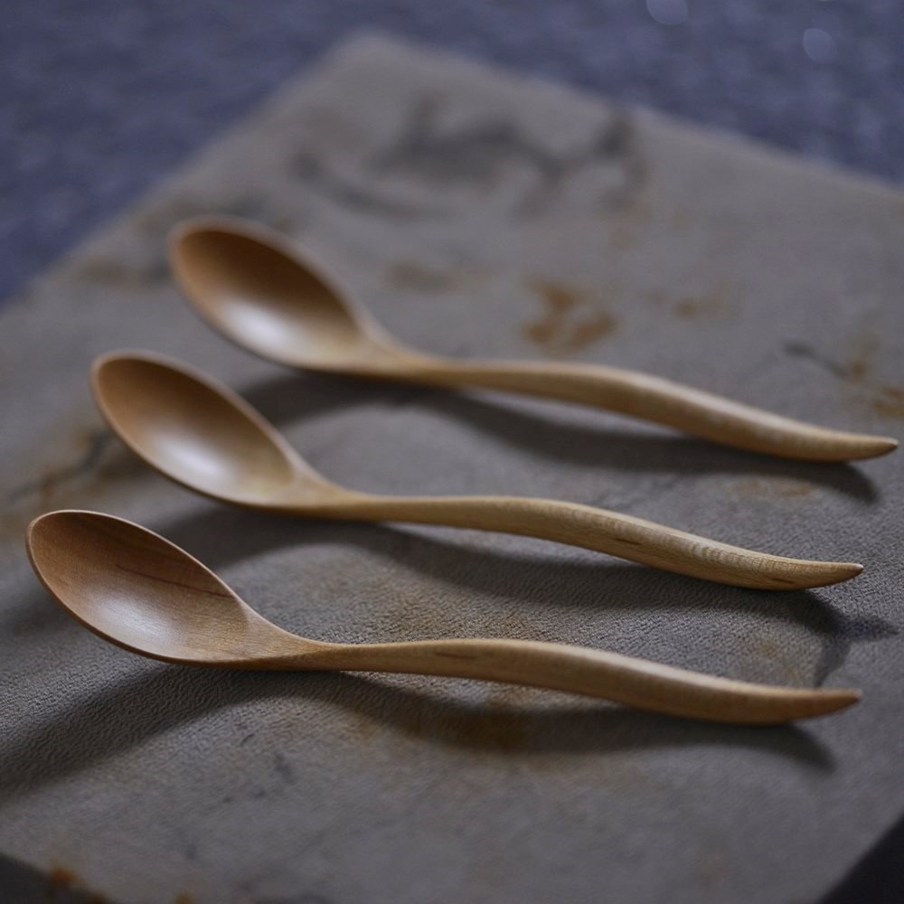 後藤文生｜天然木ちゃわん蒸しスプーン 14cm｜作家もの和食器通販通販